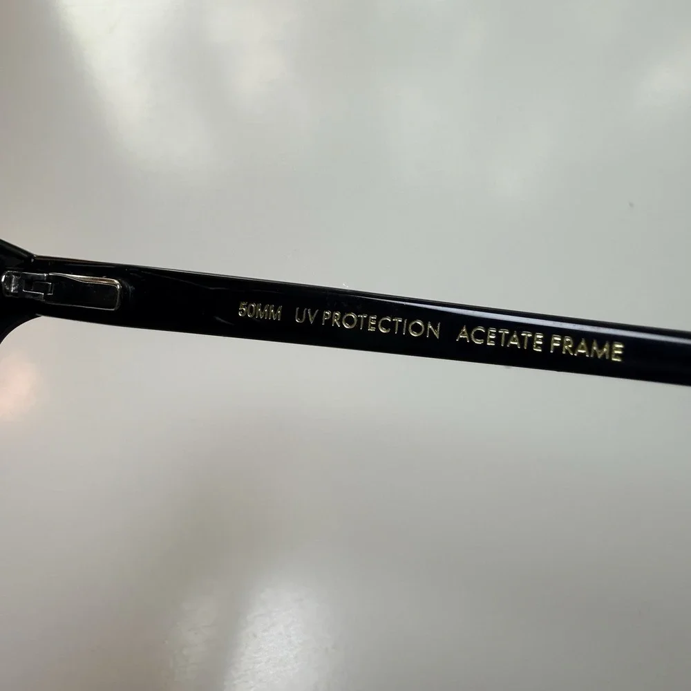 Kent Wang LOST Black Acetate Sunglasses 50mm Green Lenses Unisex Classic